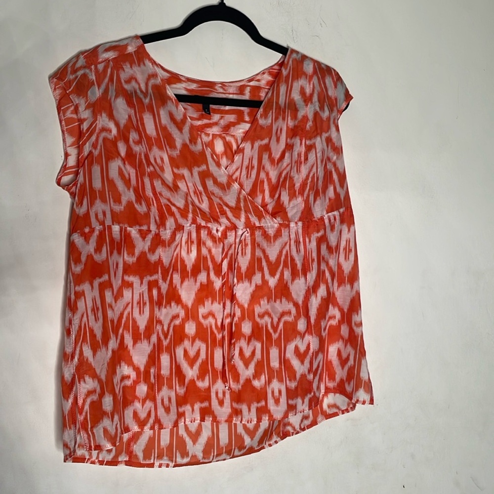Talbots orange white sleeveless a we sz 8 top​